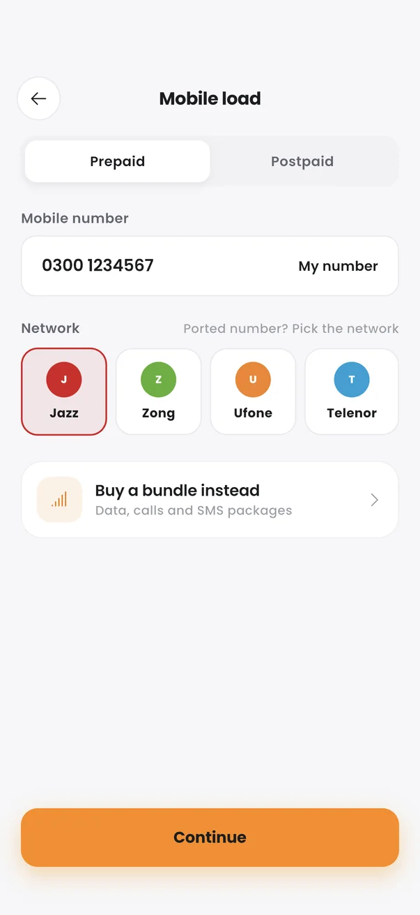 Mobile load screen
